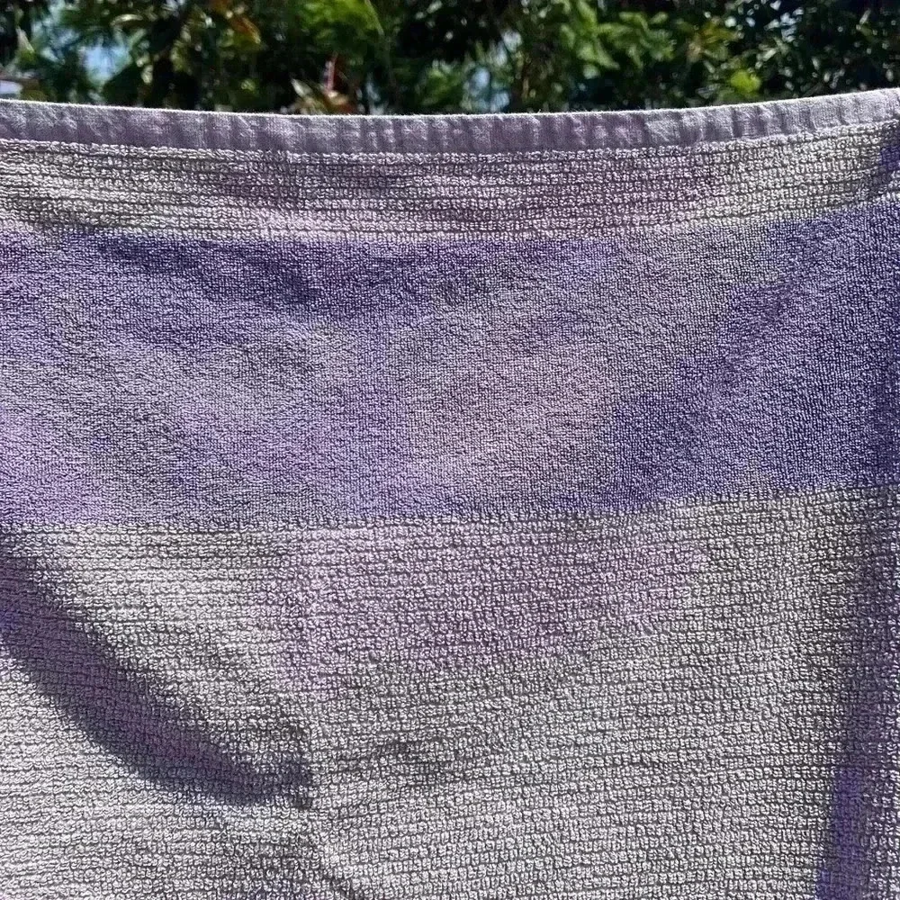 LACOSTE Alligator Stripe Cotton Bath Towel Violet Purple 30